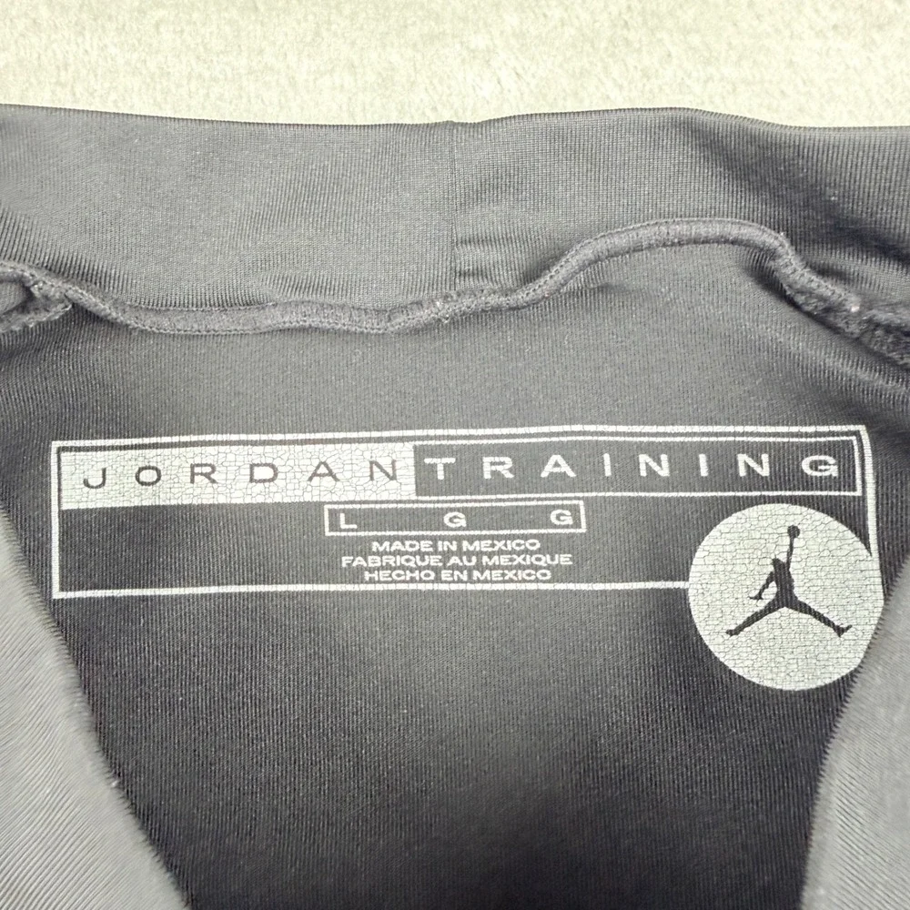 Jordan Training Men's L Compression Shirt Black Red Jumpman Logo Short Sleeve